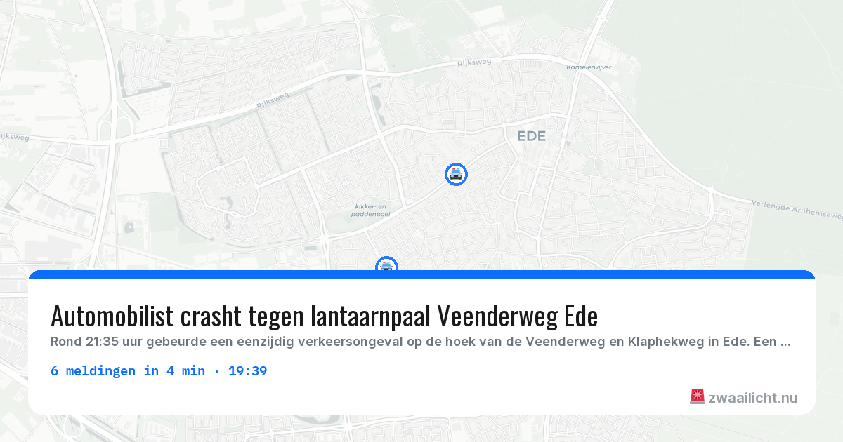 Kaart van de activiteitspiek bij Ede