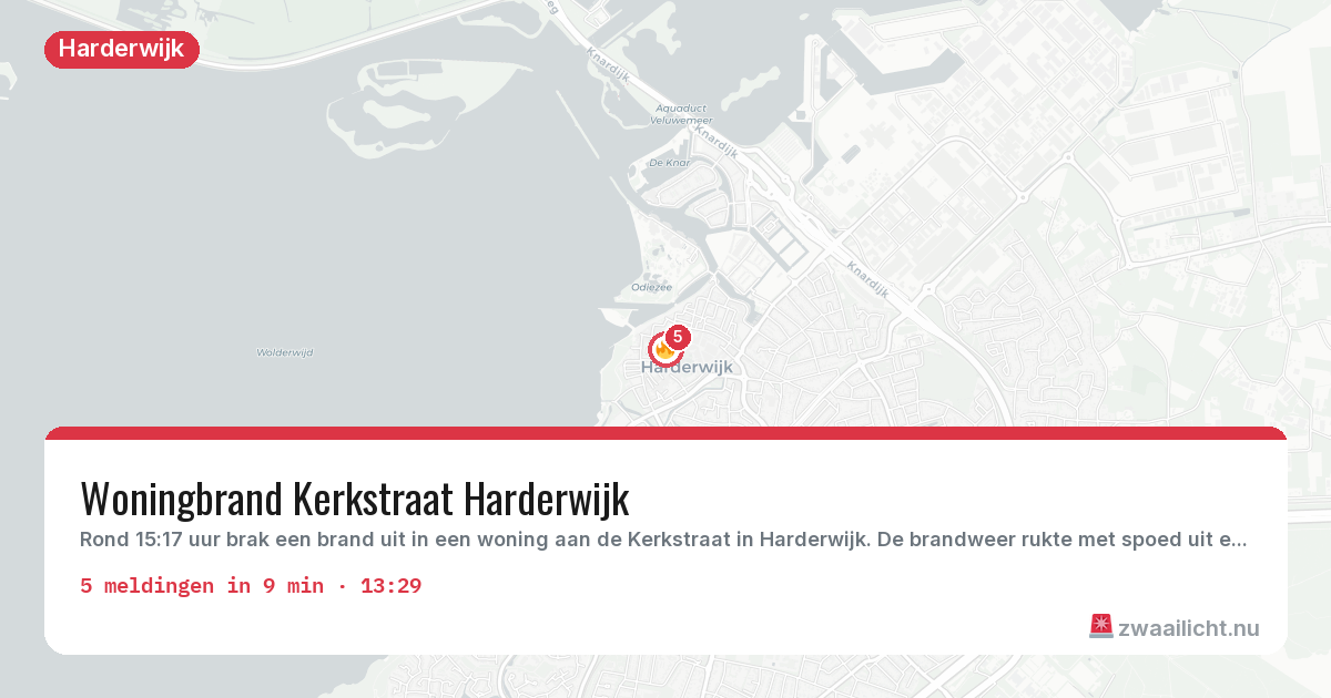 Kaart van de activiteitspiek bij Harderwijk