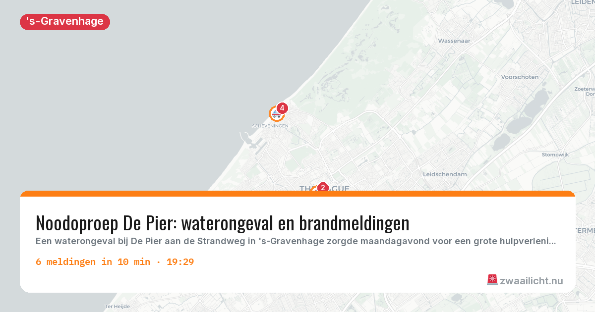 Kaart van de activiteitspiek bij 's-Gravenhage