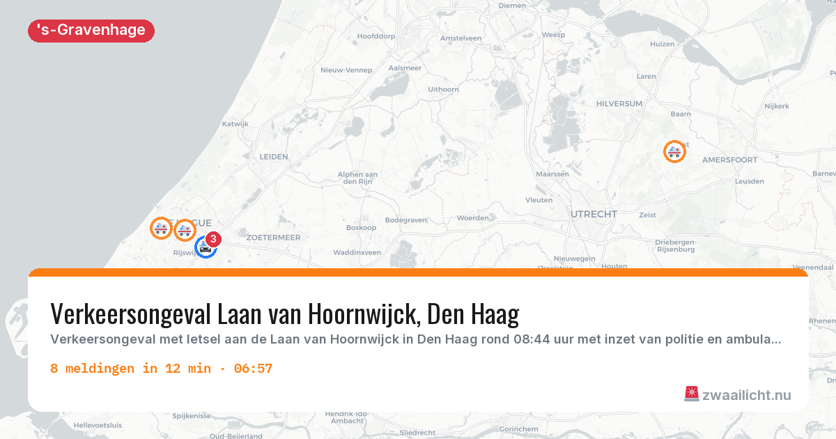 Kaart van de activiteitspiek bij 's-Gravenhage