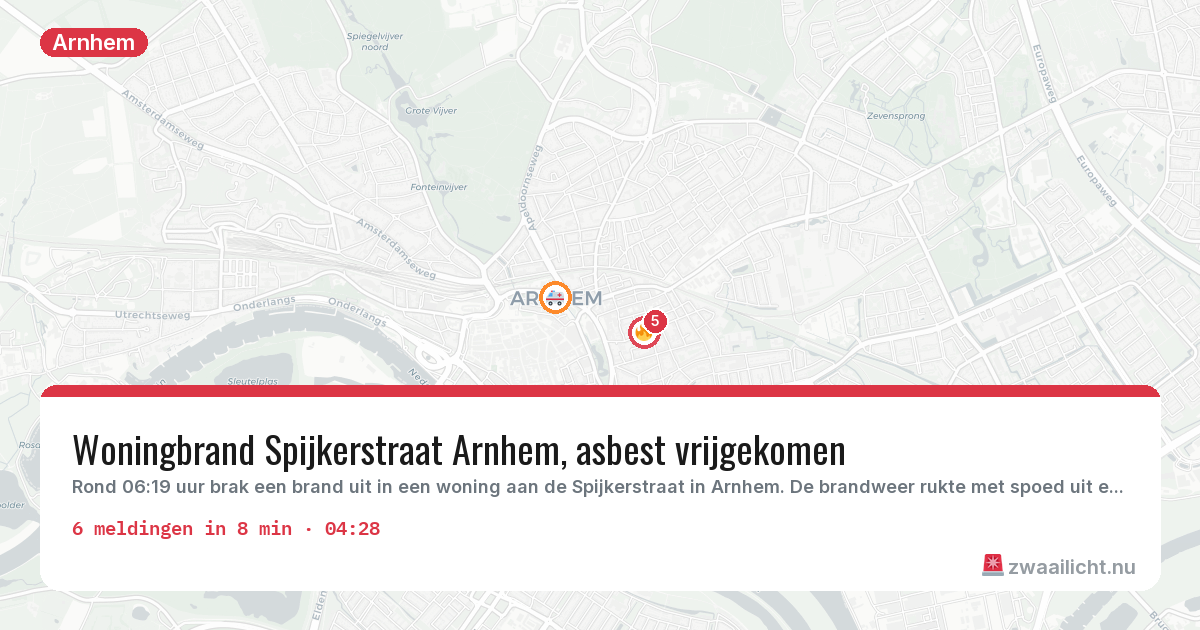 Kaart van de activiteitspiek bij Arnhem