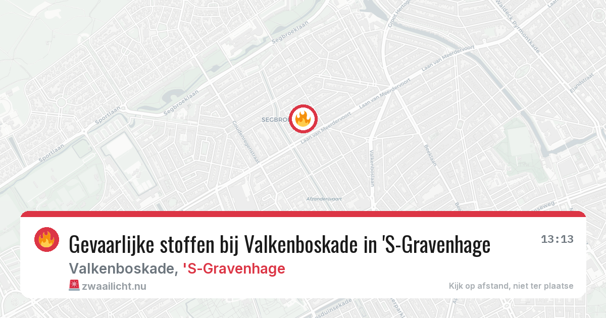 Gevaarlijke stoffen bij Valkenboskade in 'S-Gravenhage — 17 jul 2026