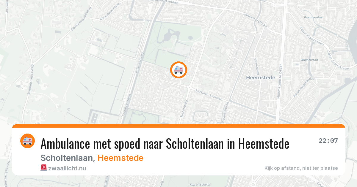 Ambulance met spoed naar Scholtenlaan in Heemstede — 14 jul 2026