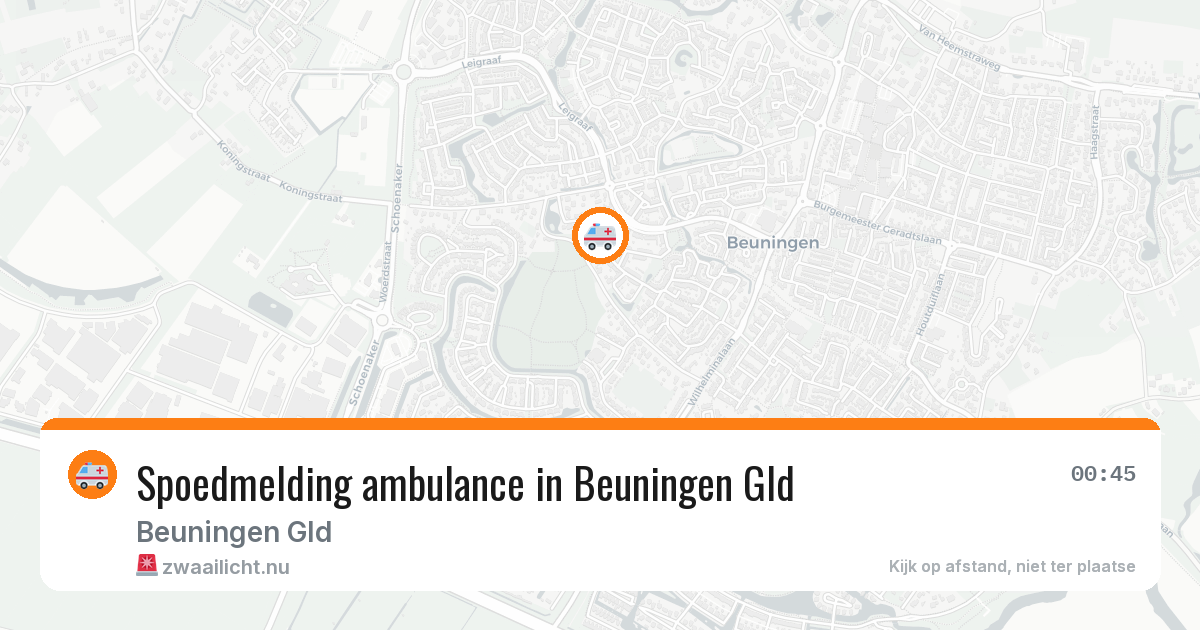 Spoedmelding ambulance in Beuningen Gld — 29 mei 2026