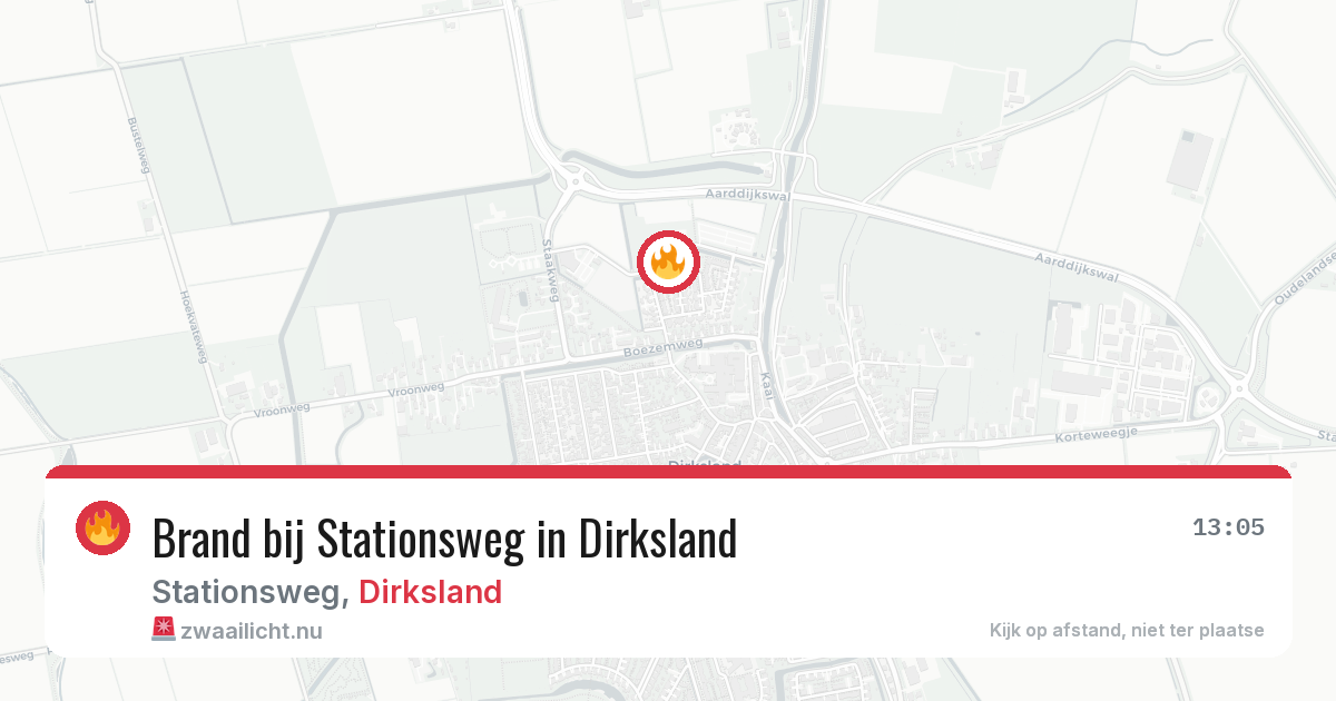 Brand bij Stationsweg in Dirksland — 7 jun 2026