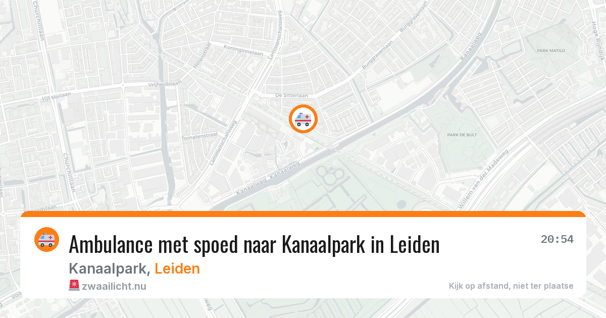 Ambulance met spoed naar Kanaalpark in Leiden — 22 mrt 2026