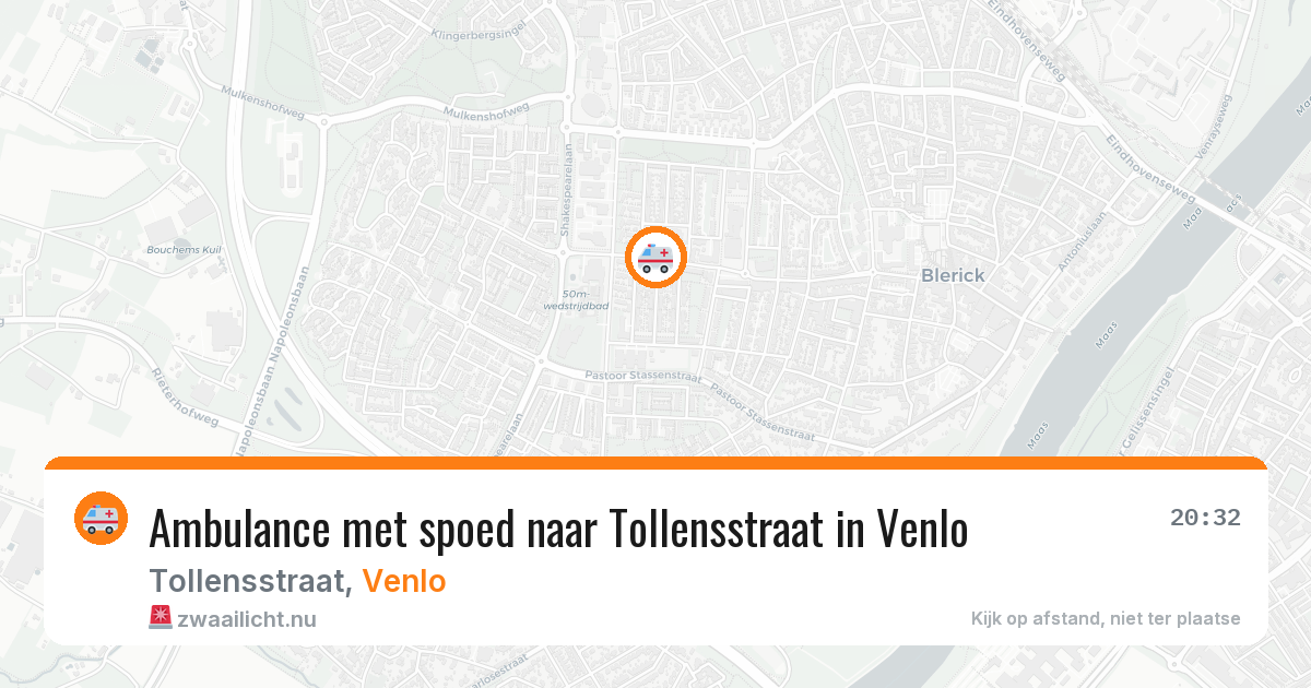 Ambulance met spoed naar Tollensstraat in Venlo — 4 jun 2026