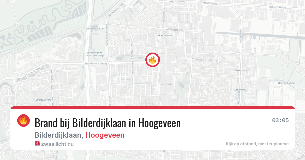 Brand bij Bilderdijklaan in Hoogeveen — 10 jul 2026