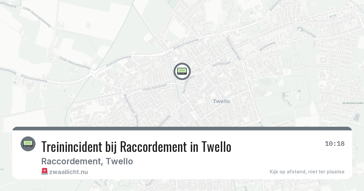 Treinincident bij Raccordement in Twello — 30 mei 2026