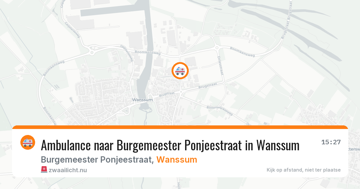 Ambulance naar Burgemeester Ponjeestraat in Wanssum — 25 jun 2026