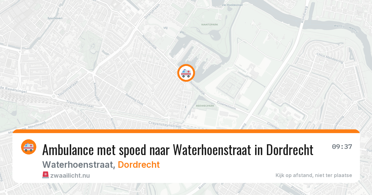 Ambulance met spoed naar Waterhoenstraat in Dordrecht — 11 jul 2026
