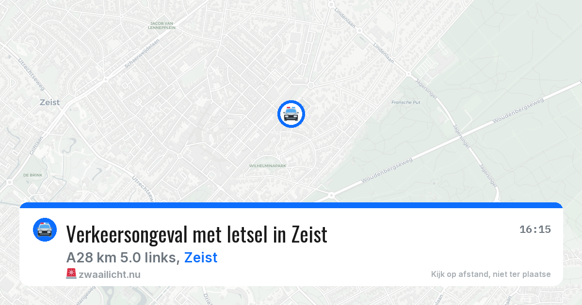 Verkeersongeval met letsel in Zeist — 1 mei 2026