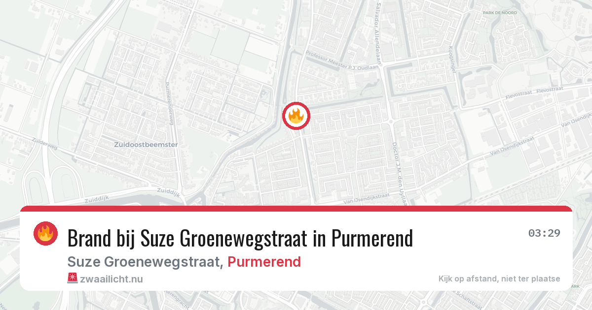 Brand bij Suze Groenewegstraat in Purmerend — 15 jul 2026