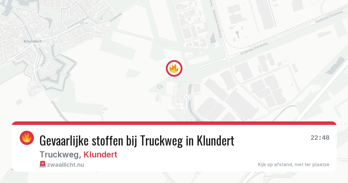 Gevaarlijke stoffen bij Truckweg in Klundert — 18 jul 2026
