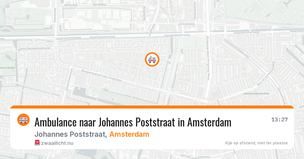 Ambulance naar Johannes Poststraat in Amsterdam — 18 mei 2026