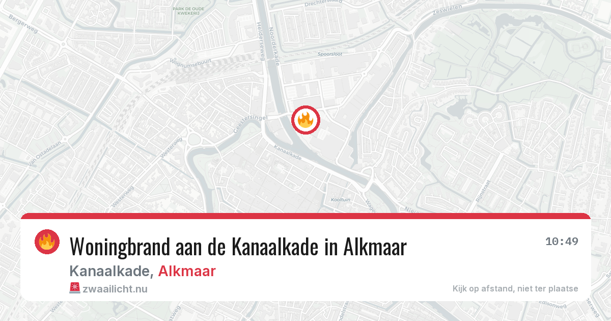 Woningbrand aan de Kanaalkade in Alkmaar — 12 jul 2026