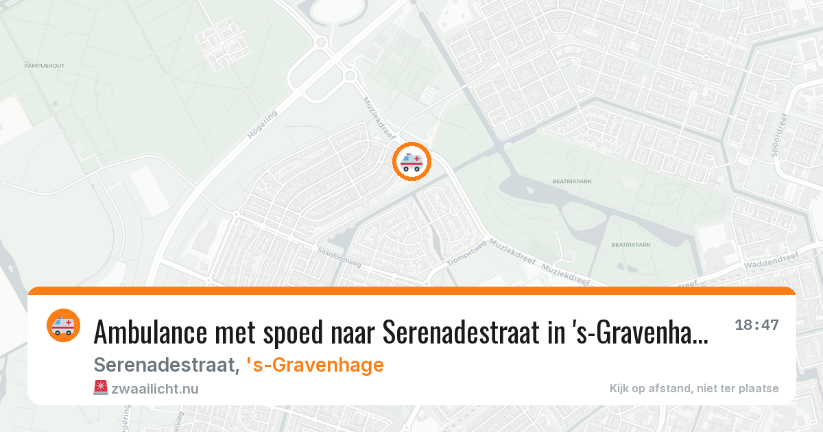 Ambulance met spoed naar Serenadestraat in 's-Gravenhage — 6 mrt 2026