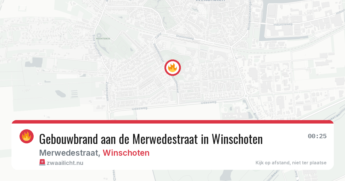Gebouwbrand aan de Merwedestraat in Winschoten — 9 apr 2026