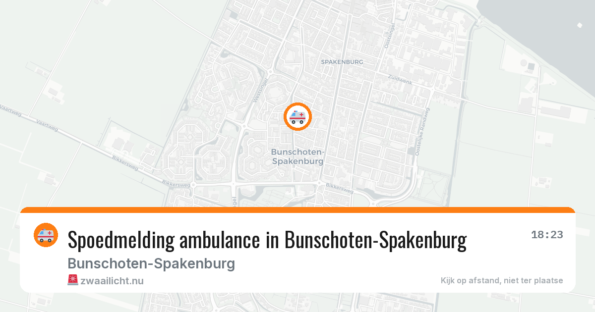 Spoedmelding ambulance in Bunschoten-Spakenburg — 18 jul 2026