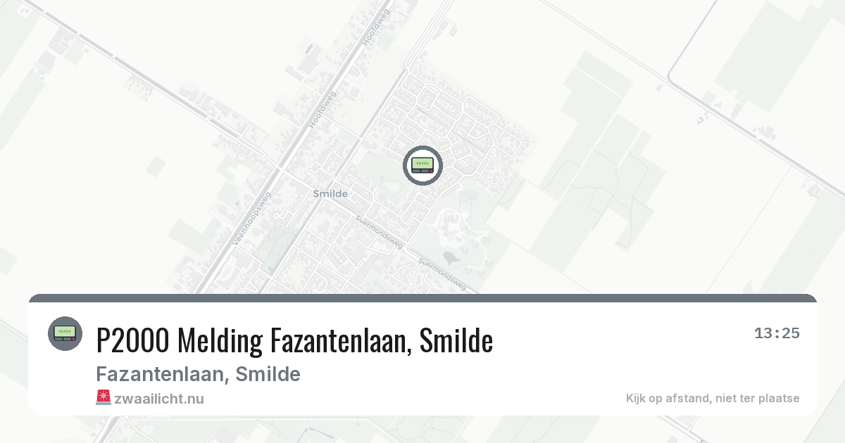 P2000 Melding Fazantenlaan, Smilde — 8 jun 2026