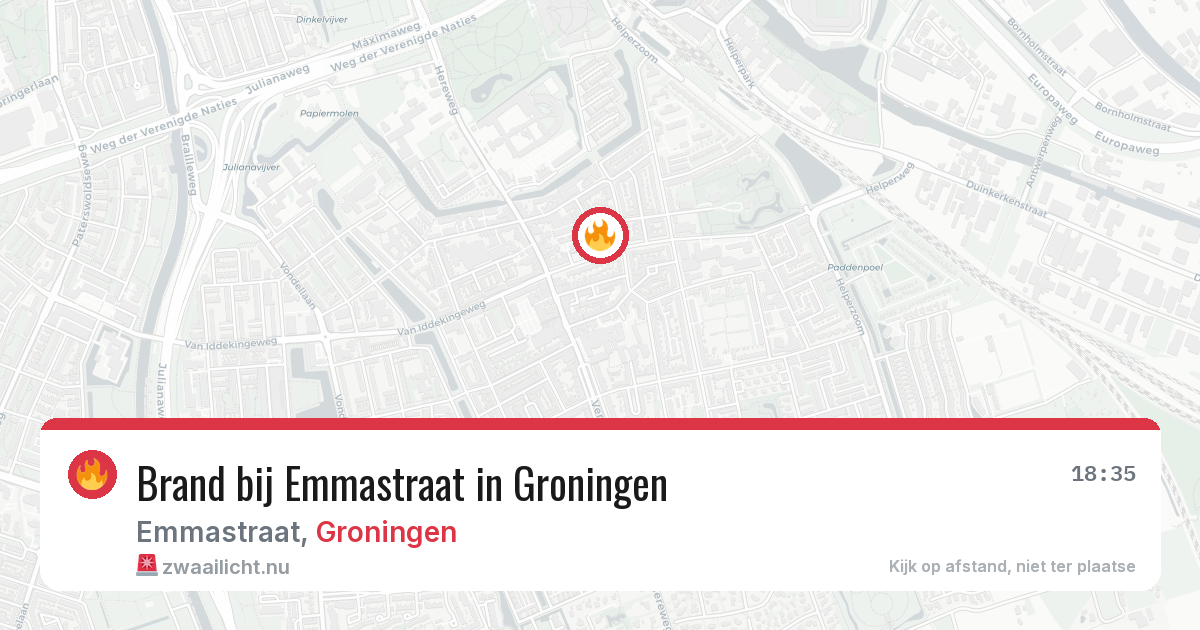 Brand bij Emmastraat in Groningen — 24 mrt 2026