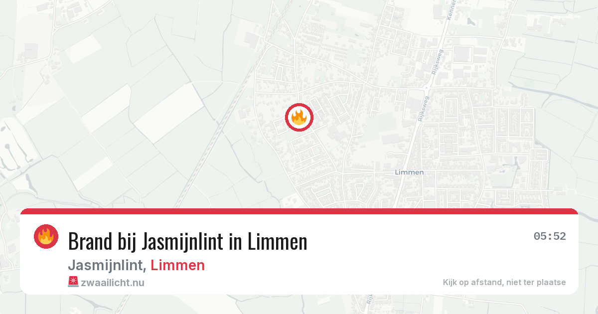Brand bij Jasmijnlint in Limmen — 10 mrt 2026