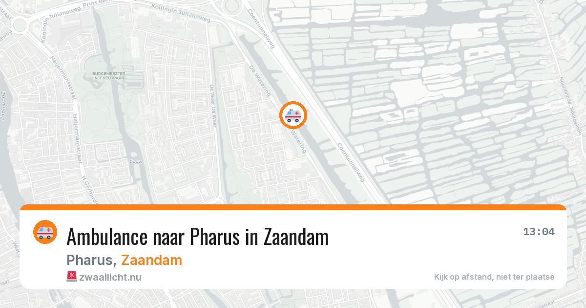 Ambulance naar Pharus in Zaandam — 21 jul 2026