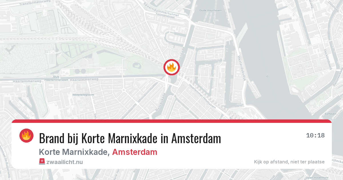 Brand bij Korte Marnixkade in Amsterdam — 27 jul 2026