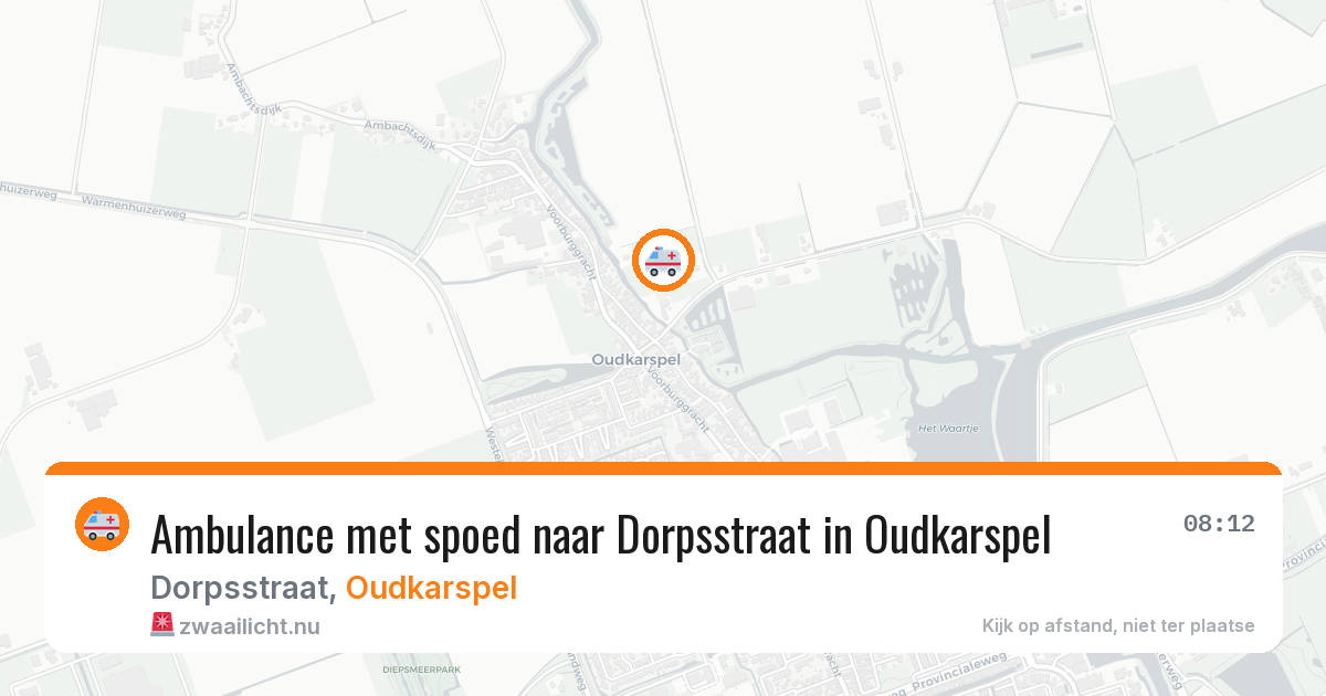 Ambulance met spoed naar Dorpsstraat in Oudkarspel — 26 mrt 2026