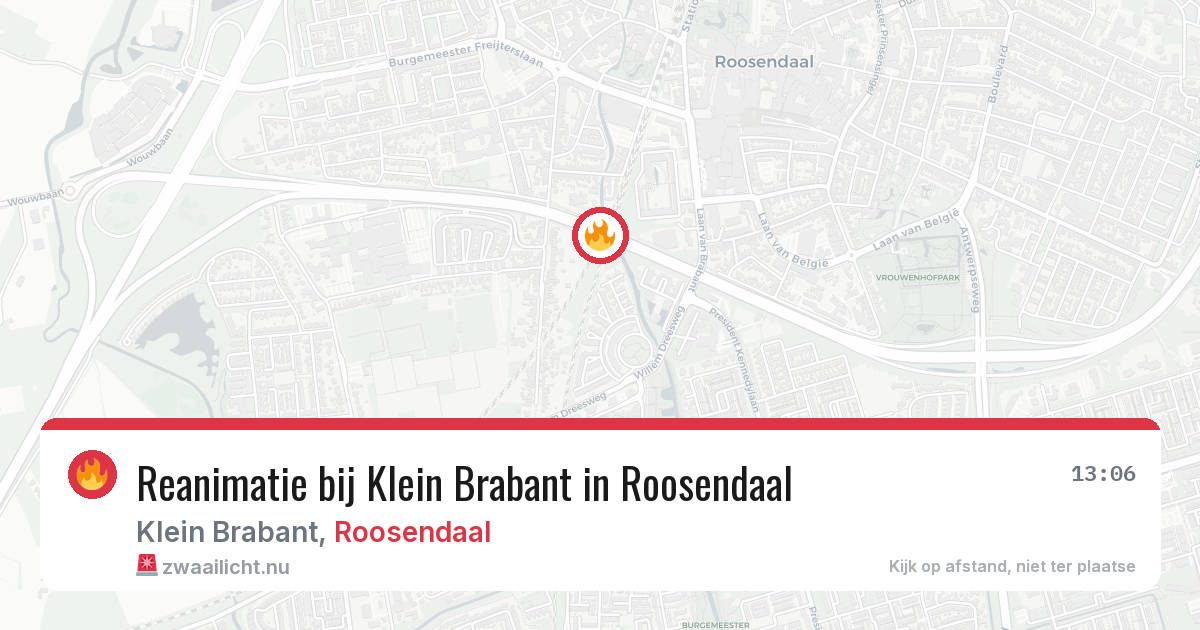 Reanimatie bij Klein Brabant in Roosendaal — 23 jul 2026