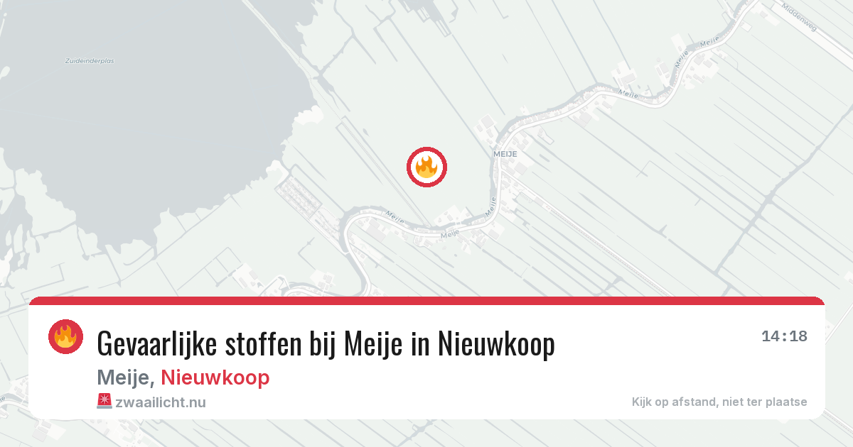 Gevaarlijke stoffen bij Meije in Nieuwkoop — 21 jul 2026