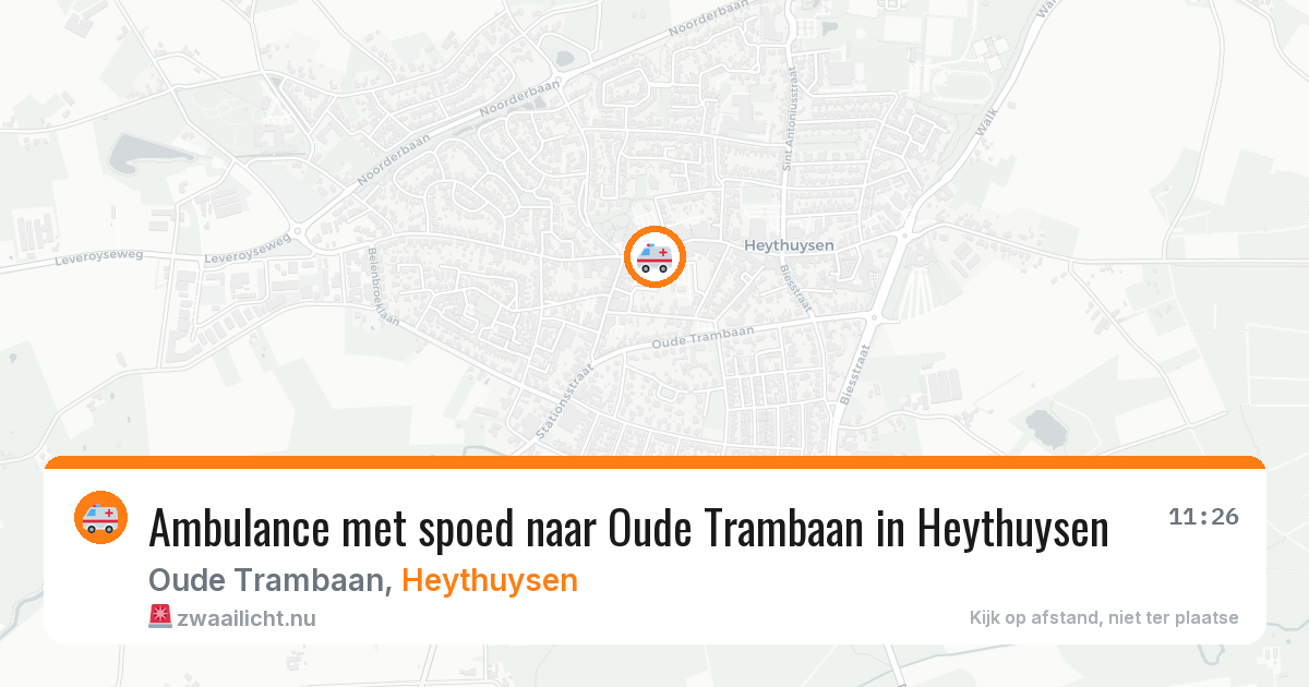 Ambulance met spoed naar Oude Trambaan in Heythuysen — 20 jul 2026