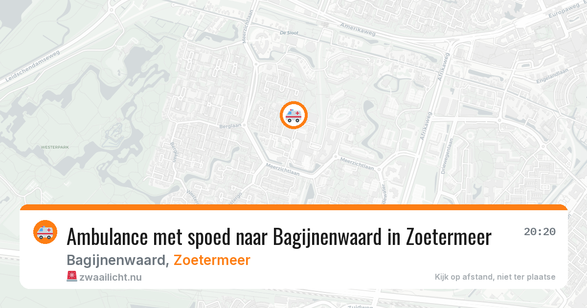 Ambulance met spoed naar Bagijnenwaard in Zoetermeer — 10 mei 2026