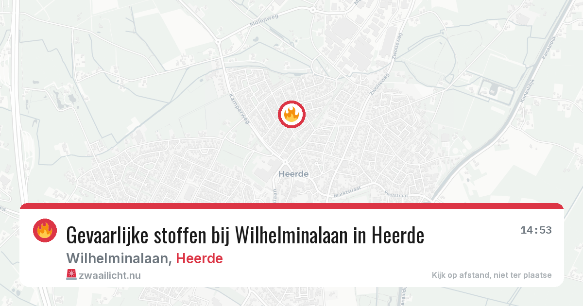 Gevaarlijke stoffen bij Wilhelminalaan in Heerde — 16 jul 2026
