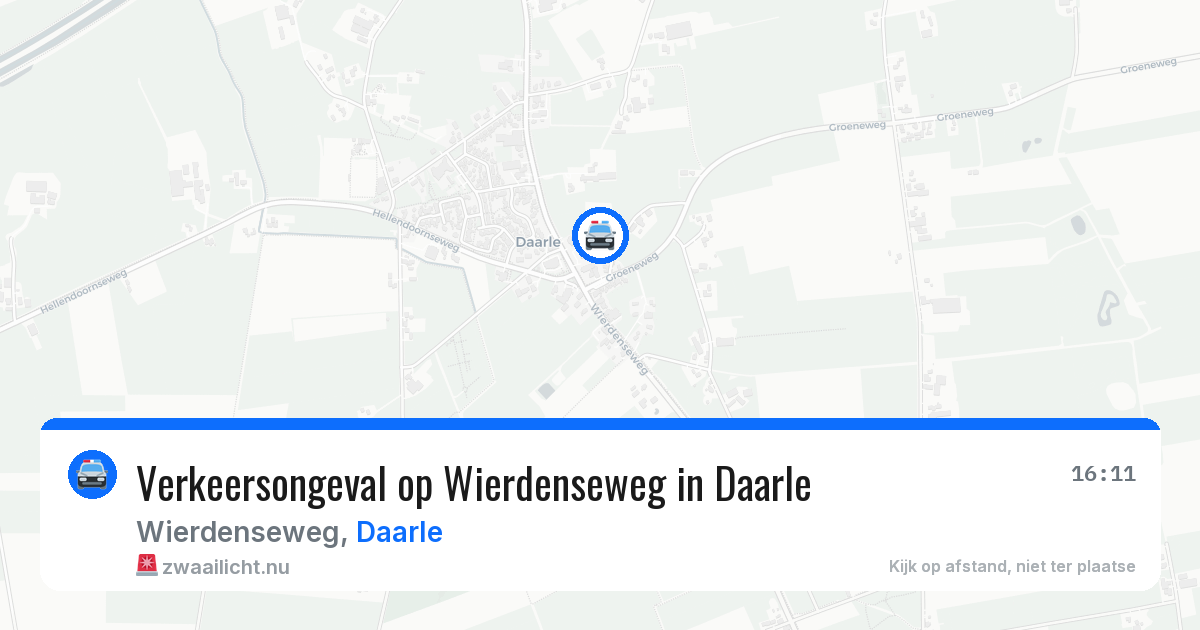 Verkeersongeval op Wierdenseweg in Daarle — 25 jan 2026