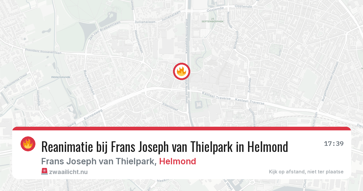Reanimatie bij Frans Joseph van Thielpark in Helmond — 30 mei 2026