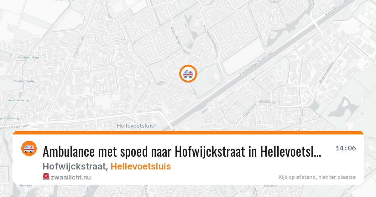 Ambulance met spoed naar Hofwijckstraat in Hellevoetsluis — 21 jul 2026