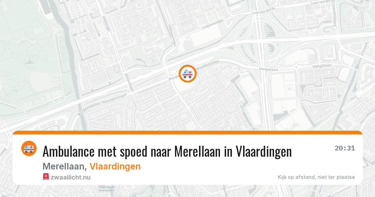 Ambulance met spoed naar Merellaan in Vlaardingen — 26 jul 2026