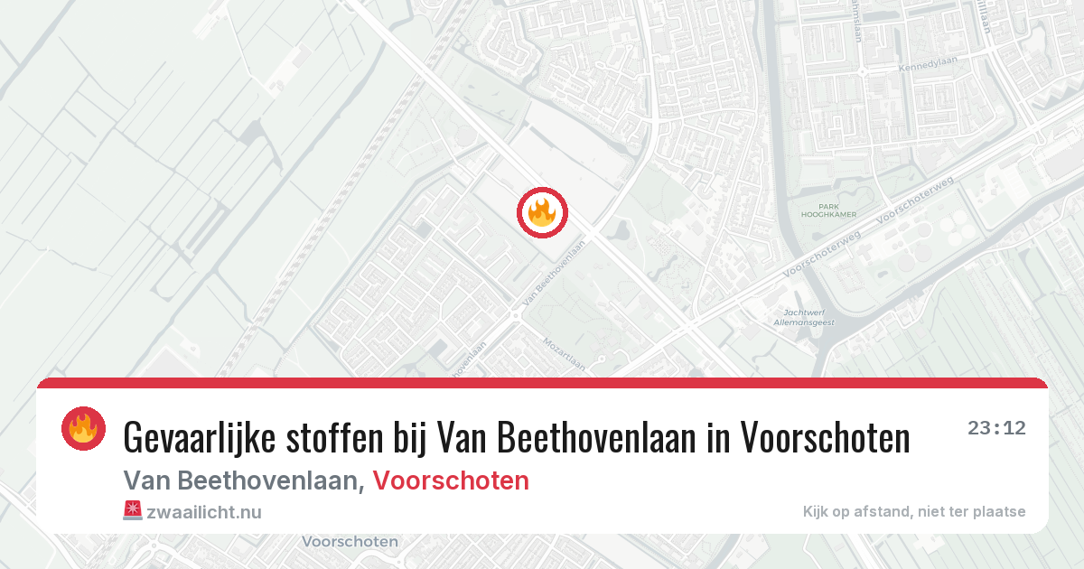 Gevaarlijke stoffen bij Van Beethovenlaan in Voorschoten — 23 mei 2026