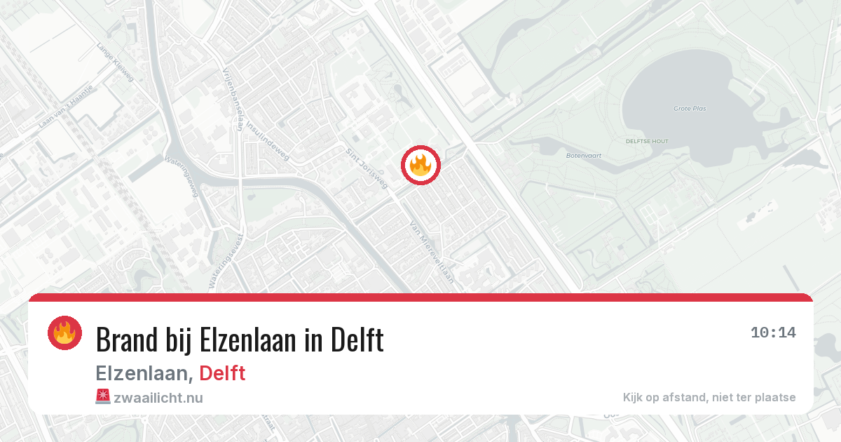 Brand bij Elzenlaan in Delft — 11 jul 2026