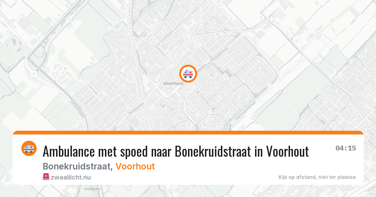 Ambulance met spoed naar Bonekruidstraat in Voorhout — 10 jul 2026