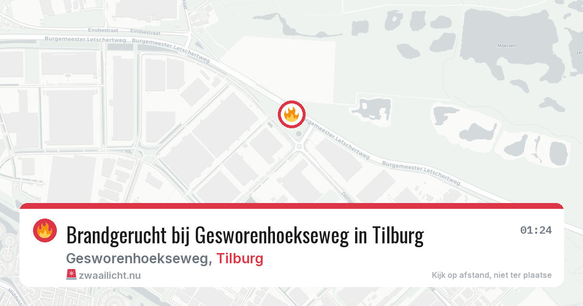 Brandgerucht bij Gesworenhoekseweg in Tilburg — 23 jul 2026