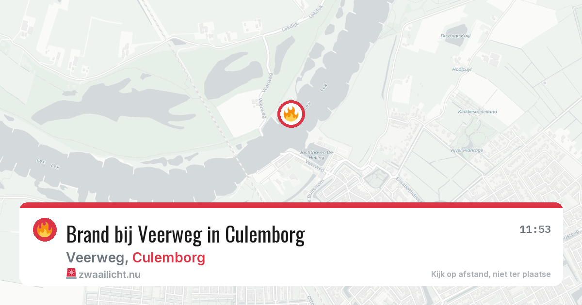 Brand bij Veerweg in Culemborg — 11 jul 2026
