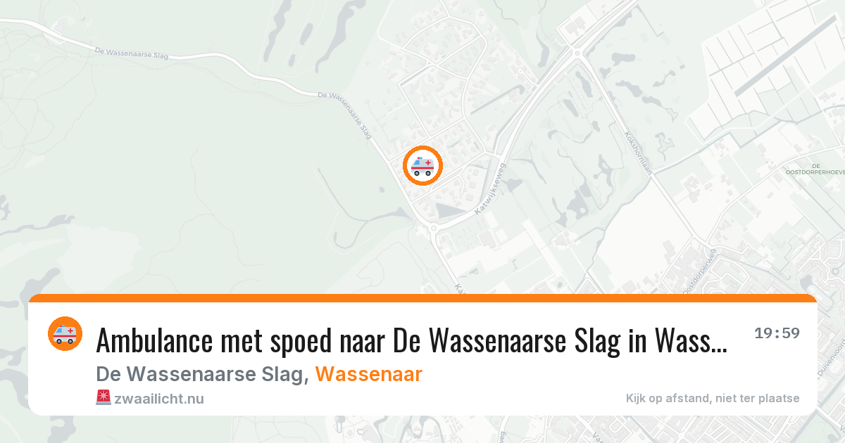 Ambulance met spoed naar De Wassenaarse Slag in Wassenaar — 17 jul 2026