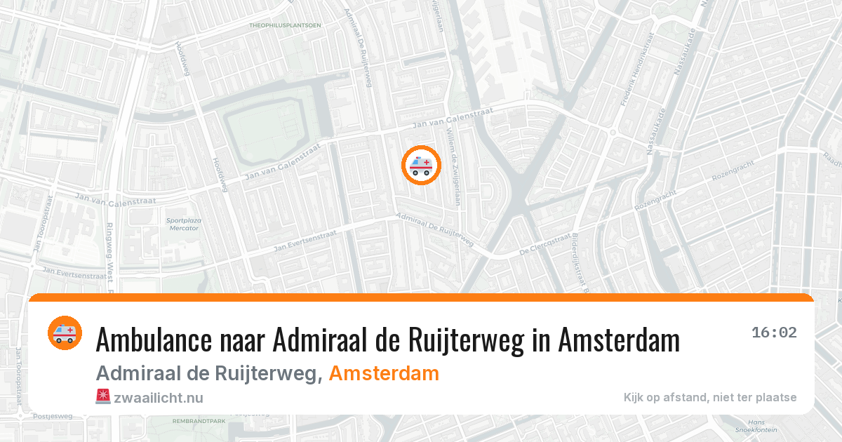 Ambulance naar Admiraal de Ruijterweg in Amsterdam — 16 jul 2026
