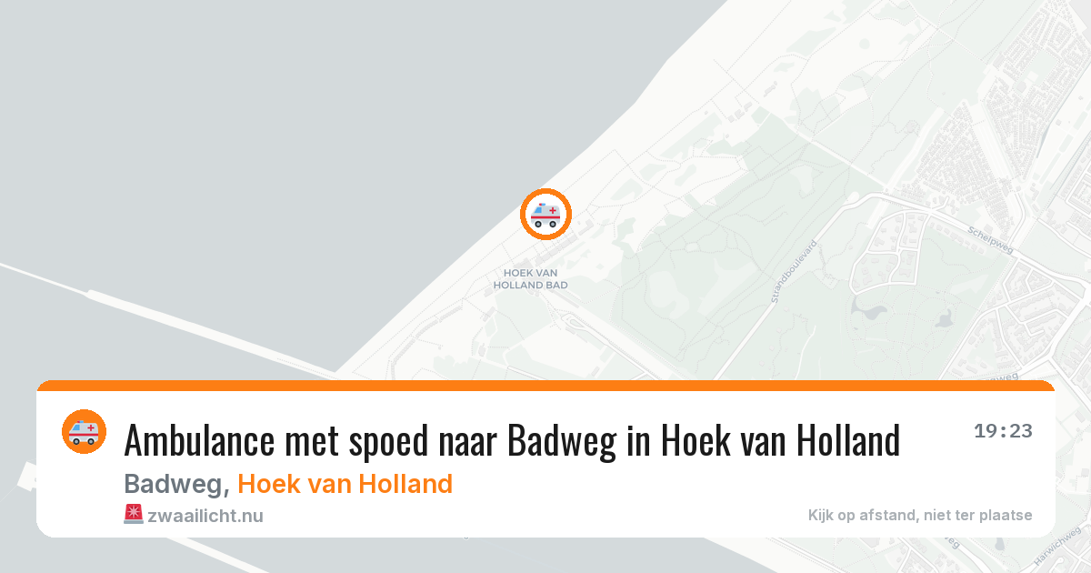 Ambulance met spoed naar Badweg in Hoek van Holland — 10 jul 2026