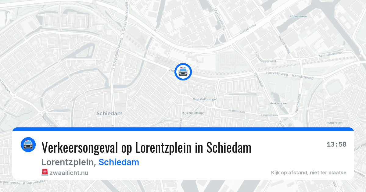 Verkeersongeval op Lorentzplein in Schiedam — 12 jul 2026