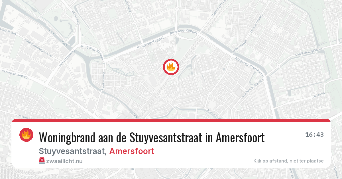 Woningbrand aan de Stuyvesantstraat in Amersfoort — 24 mei 2026