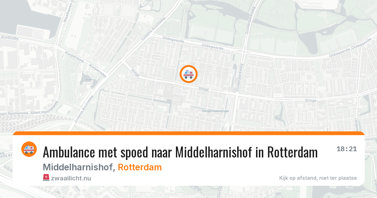 Ambulance met spoed naar Middelharnishof in Rotterdam — 25 jul 2026