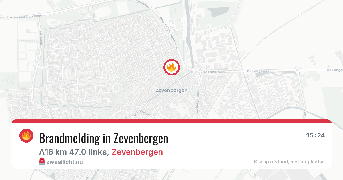 Brandmelding in Zevenbergen — 26 mrt 2026